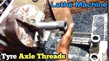 Making Threads On Axle For Nut  Using Old Lathe Machine 💯 #lathework #engineering #skills