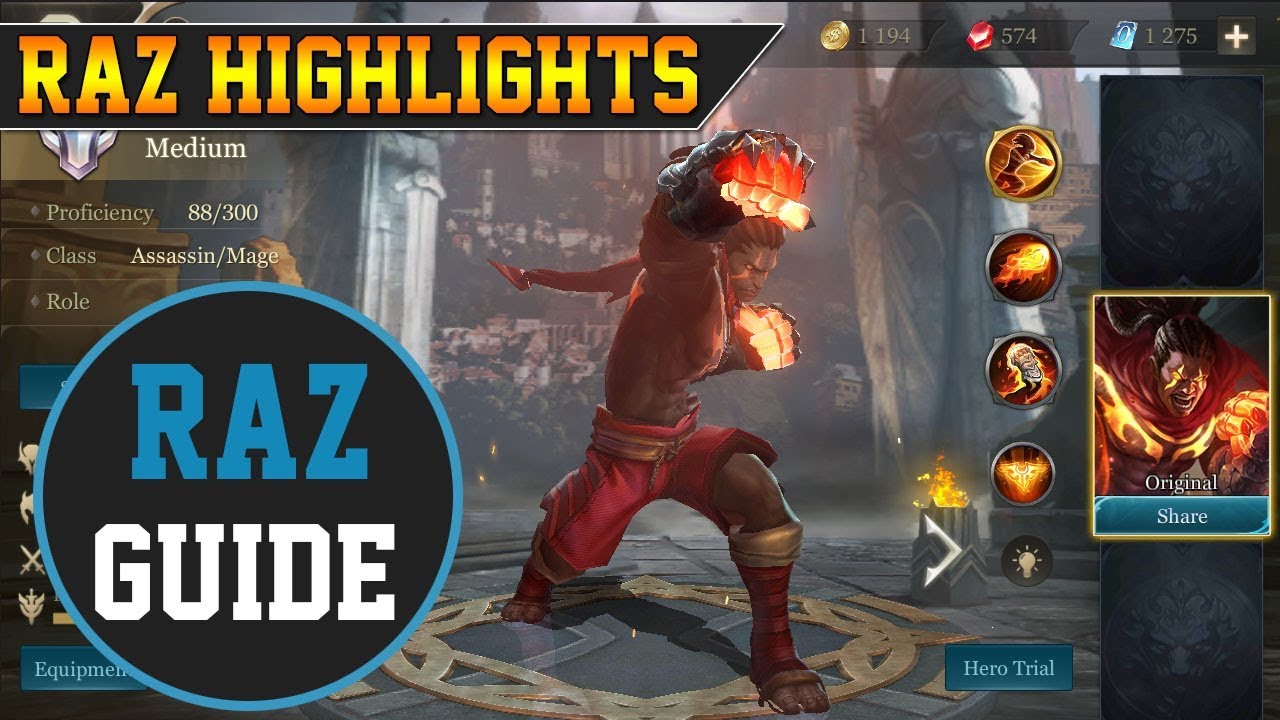 RAZ GUIDE AOV (ARENA OF VALOR) #AOVOMG - YouTube