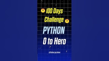 100 days Challenge to learn Python 😁 #python #programming #coding #coder#challenge