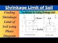 Finding Shrinkage Limit, Specific Gravity of Solids and Shrinkage Ratio of Soil using Phase Diagram