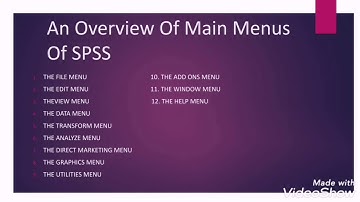 An Overview Of SPSS Menus
