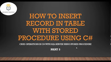 How to insert Record in Table with Stored Procedure in C# Window Form in Urdu/Hindi