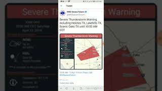 Helotes, Texas Severe Thunderstorm Warning April 13th, 2019