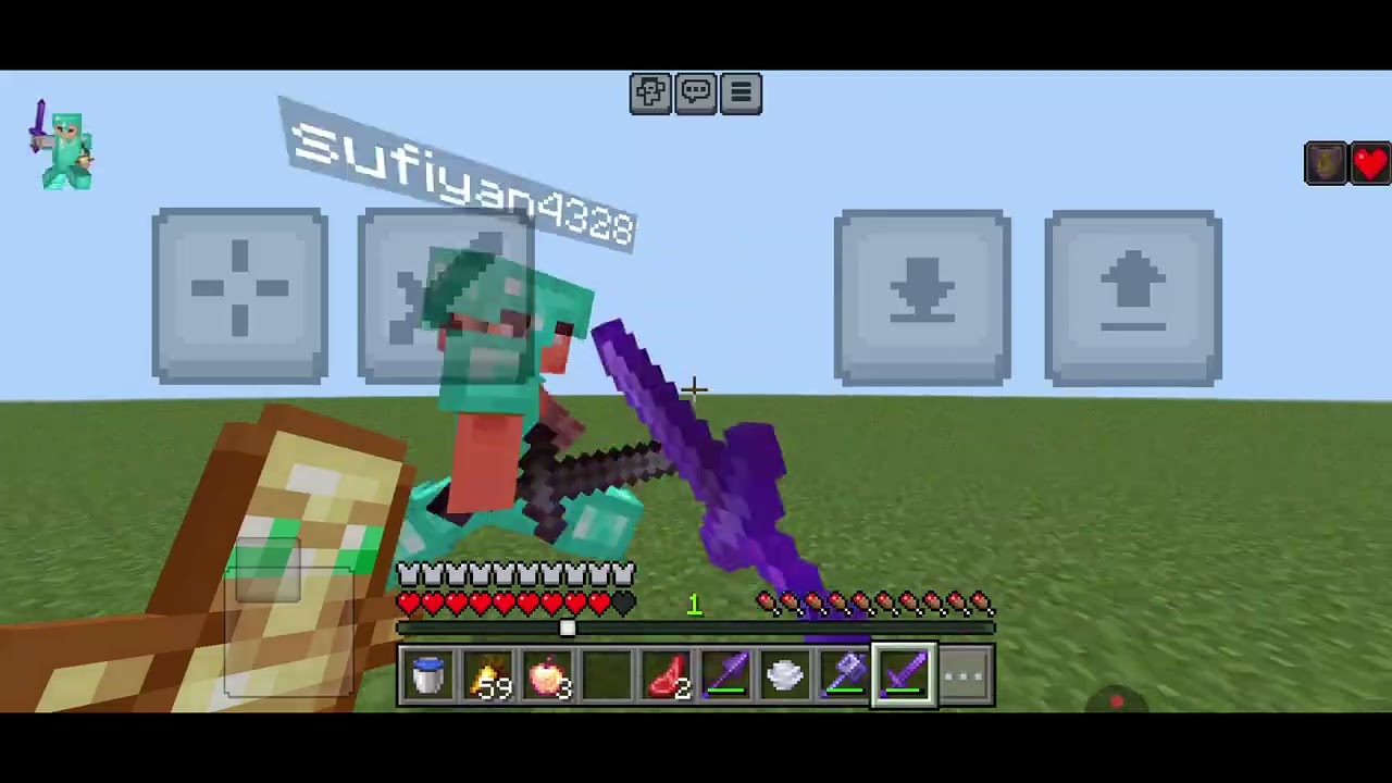 I am give challenge for my brother / mcpe / MACE + SPEAR fight in minecraft with my bhai