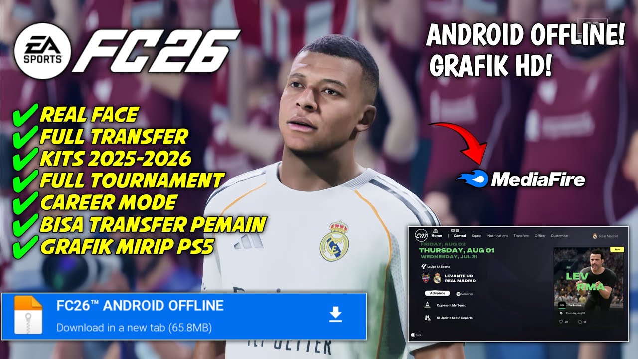 MIRIP PS5! FIFA 16 MOD EA Sports FC 26 Android New Manager, Player Career, League & Tournament Cup