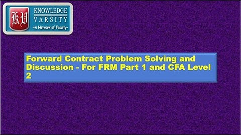 Forward Contract Problem Solving and Discussion - For FRM Part 1 and CFA Level 2