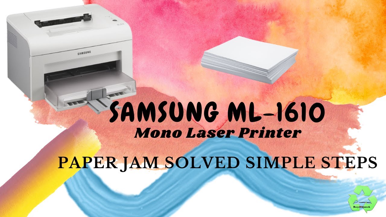 How to clear paper jam on SAMSUNG ML-1610 Mono Laser Printer - YouTube