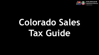 Colorado Sales Tax Guide