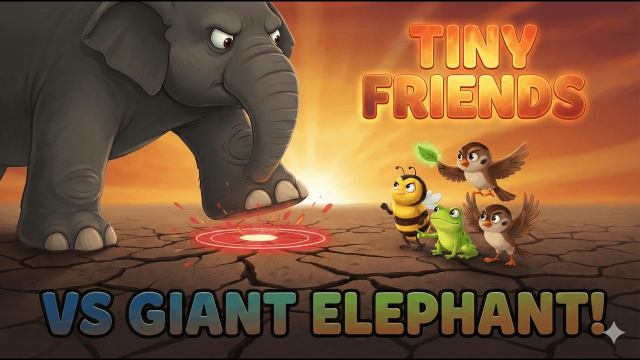 Tiny Friends Vs Giant Elephant - Moral Story | E for Elephant | Bedtime Stories for kids | English