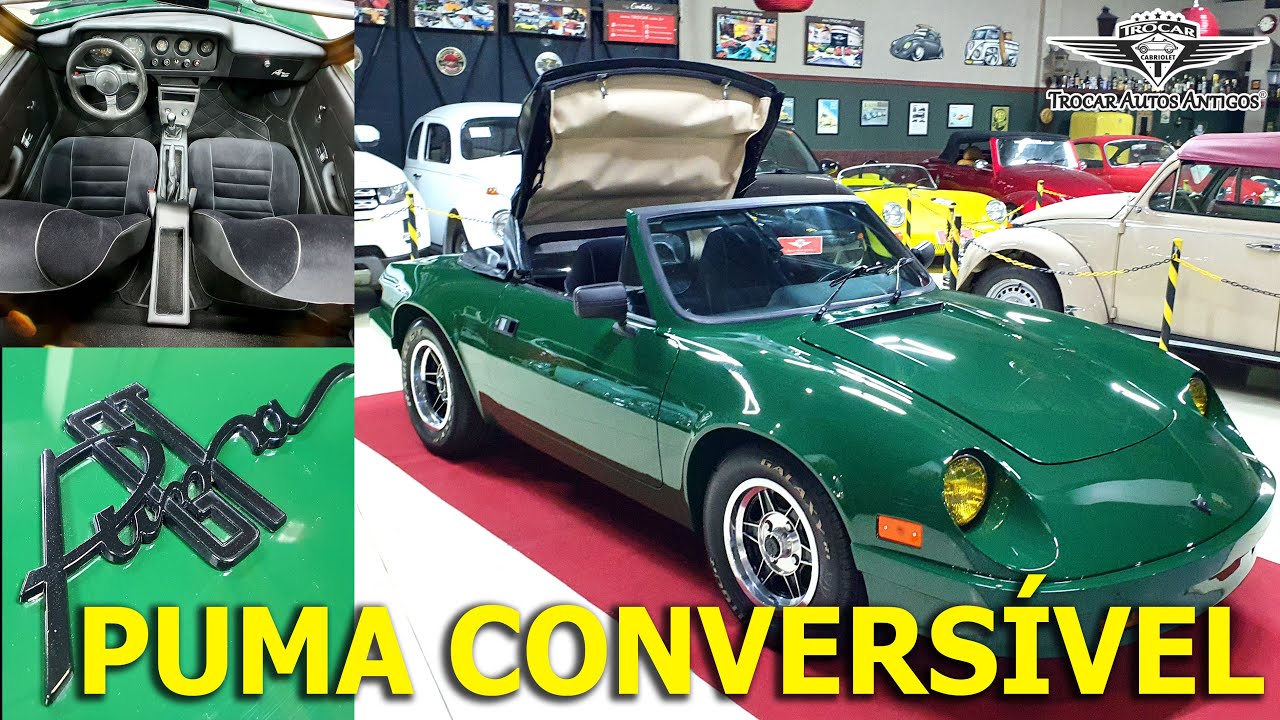 UM ESPETÁCULO! PUMA CONVERSÍVEL GTS VERDE! Tapeçaria, acabamentos e capota completa!