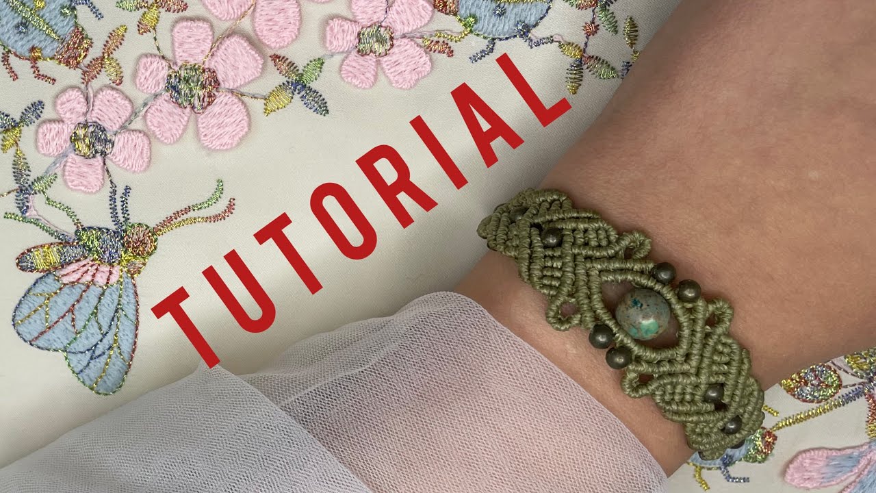 diy macrame bracelet with beads/Pulsera de macramé con cuentas/ Браслет макраме с бусинами/tuto