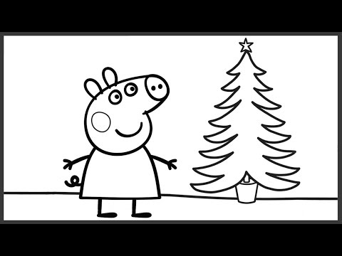peppa pig christmas coloring book pages speedpaint for children