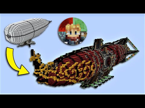 Minecraft: 내 친구의 비행선을 Fire Nation 비행선 비행 기계로 변환합니다!!
