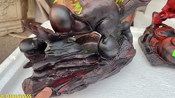 Giao lưu lô tượng gỗ phong thủy gỗ trắc đỏ đen đục kỹ sắc nét
