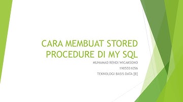 Cara Membuat Stored Procedure di mySql Menggunakan Cmd