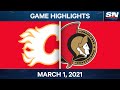 NHL Game Highlights | Flames vs. Senators – March 01, 2021