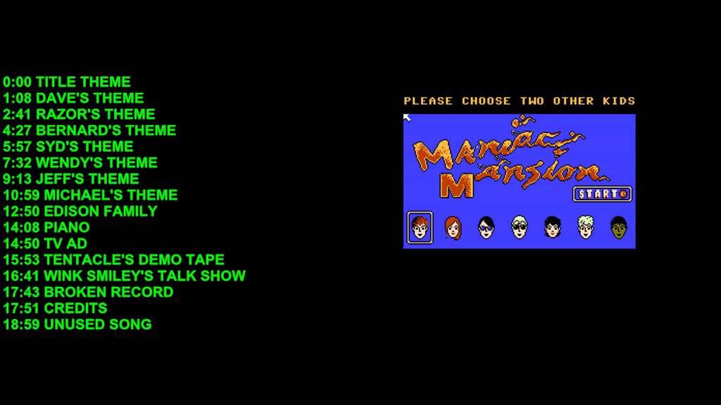 Maniac Mansion Soundtrack (NES) YouTube