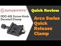 Sunwayfoto Screw Knob Arca Swiss clamp | Sunwayfoto DDC-60L Screw-Knob Dovetail Clamp