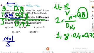 Kimyasal Tepkimelerde Hız Soru Çözümü