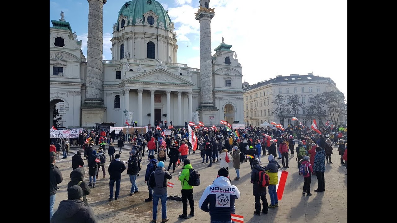 Demo Wien 13.02.21 -  Ganzer Demozug - Innenstadt - Kärntnerstraße