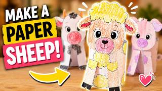How to Make a Paper Sheep 🐑 | Easy Printable Farm Animal Craft for Kids