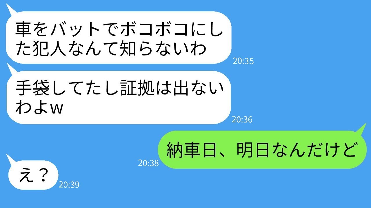 私に嫉妬して、念願の高級車の納車日に金属バットで傷つけたママ友「証拠なんてないしw」→知らんぷりをするクズママに真実を教えた時の反応がwww