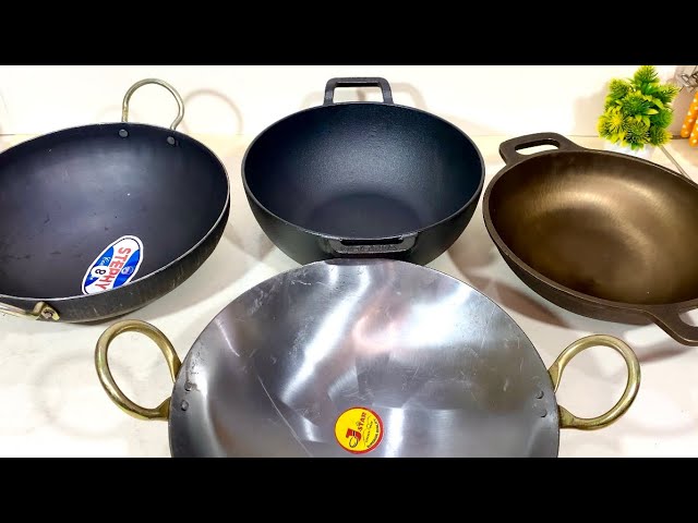 Traditional Indian Handmade Iron Kadai Cooking Wok Iron Wok Kadhai