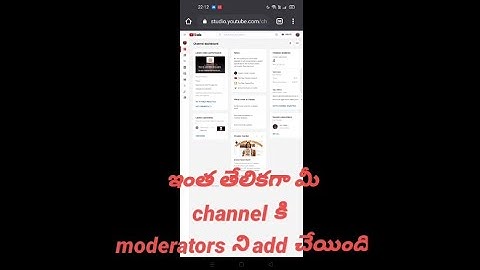 How to add moderators to our channel easy full review in Telugu