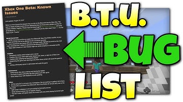 Minecraft Xbox BETA - KNOWN BUG LIST - Better Together Update - MCPE / Windows 10 / Switch
