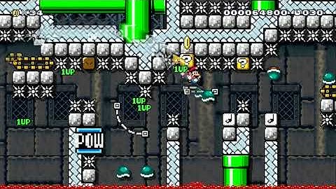 鬼畜半自動 ＝威風堂々＝ A+↑長押し【HoldA+↑】 by クローバー ~ Miiverse - SUPER MARIO MAKER - NO COMMENTARY 1bh