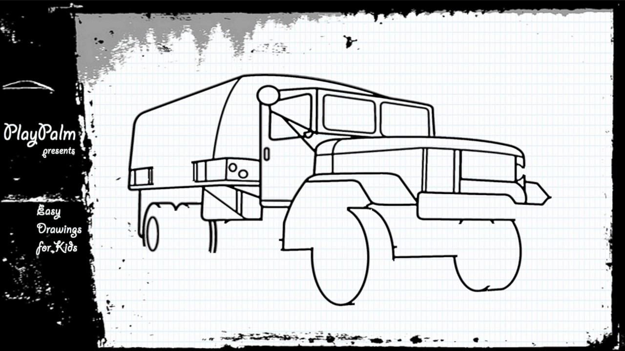 Draw Military Troop Transport Truck - YouTube