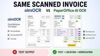 OCR Comparison: olmOCR vs PaperOffice — OCR With Bounding Boxes and Searchable PDFs