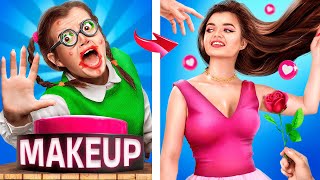 Extreme Makeover from NERD to POPULAR girl! Beauty Transformation with Hacks and Gadgets!