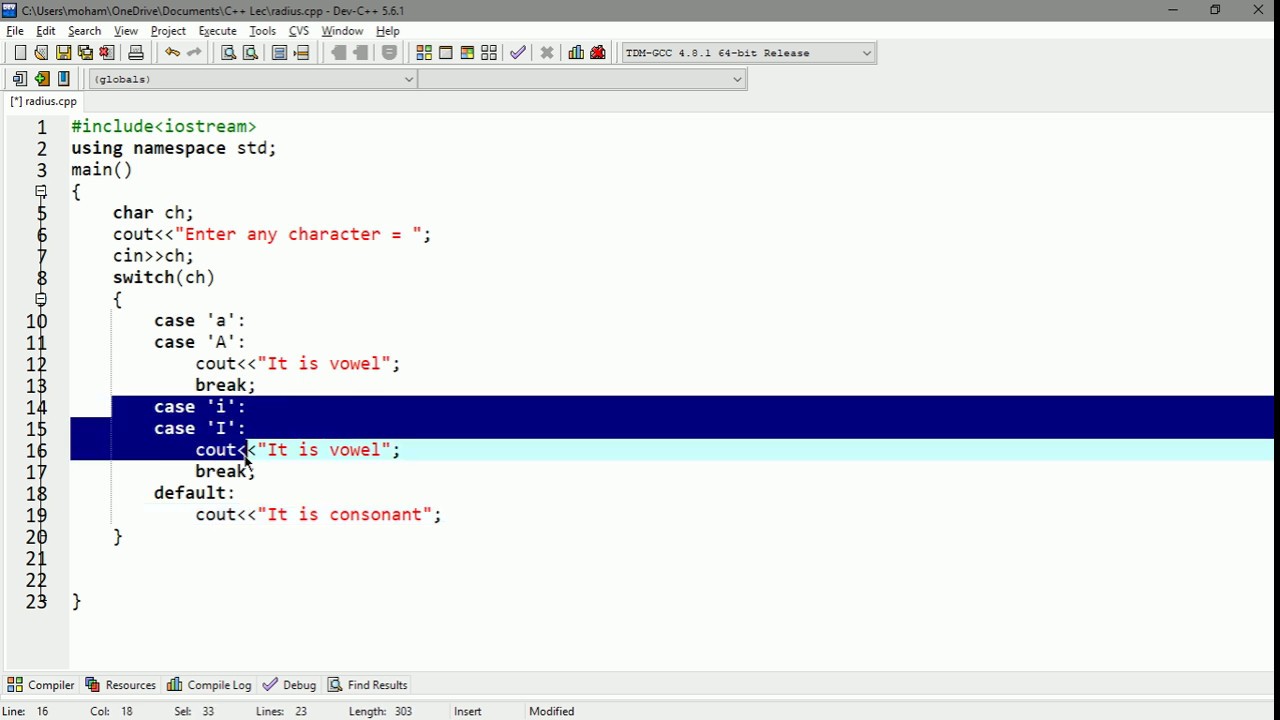 Lecture# 22 Switch switch explained with example | C++ Programming ...