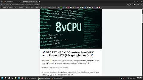 How to Create a FREE VPS with Google Project IDX (Step-by-Step Guide)