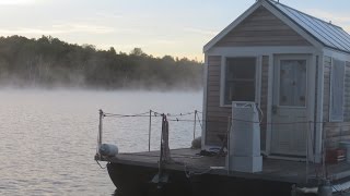 Tour of the Tiny Solarpowered Houseboat #cb99videos #tinyhouses #houseboats #boating