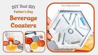 Create Fabulous Father’s Day Beverage Coaster Gift Set  [DIY Video Tutorial] #166