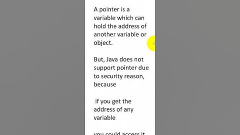 Why Java does not support Pointers | Java Interview Question