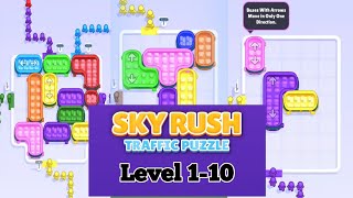 Sky Rush Traffic Puzzle level 1,2,3,4,5,6,7,8,9,10 Gameplay Walkthrough Solution