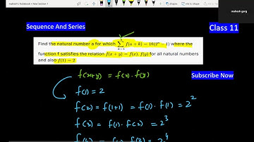 Find the natural number ‘a’ for which ∑f(a+k)=16(2n-1) for k | Sequence and Series | Class 11 Maths