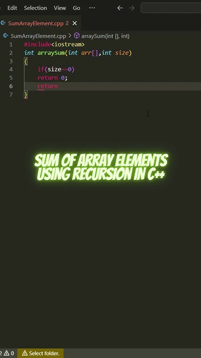 Sum of array elements using recursion IN C++ - YouTube