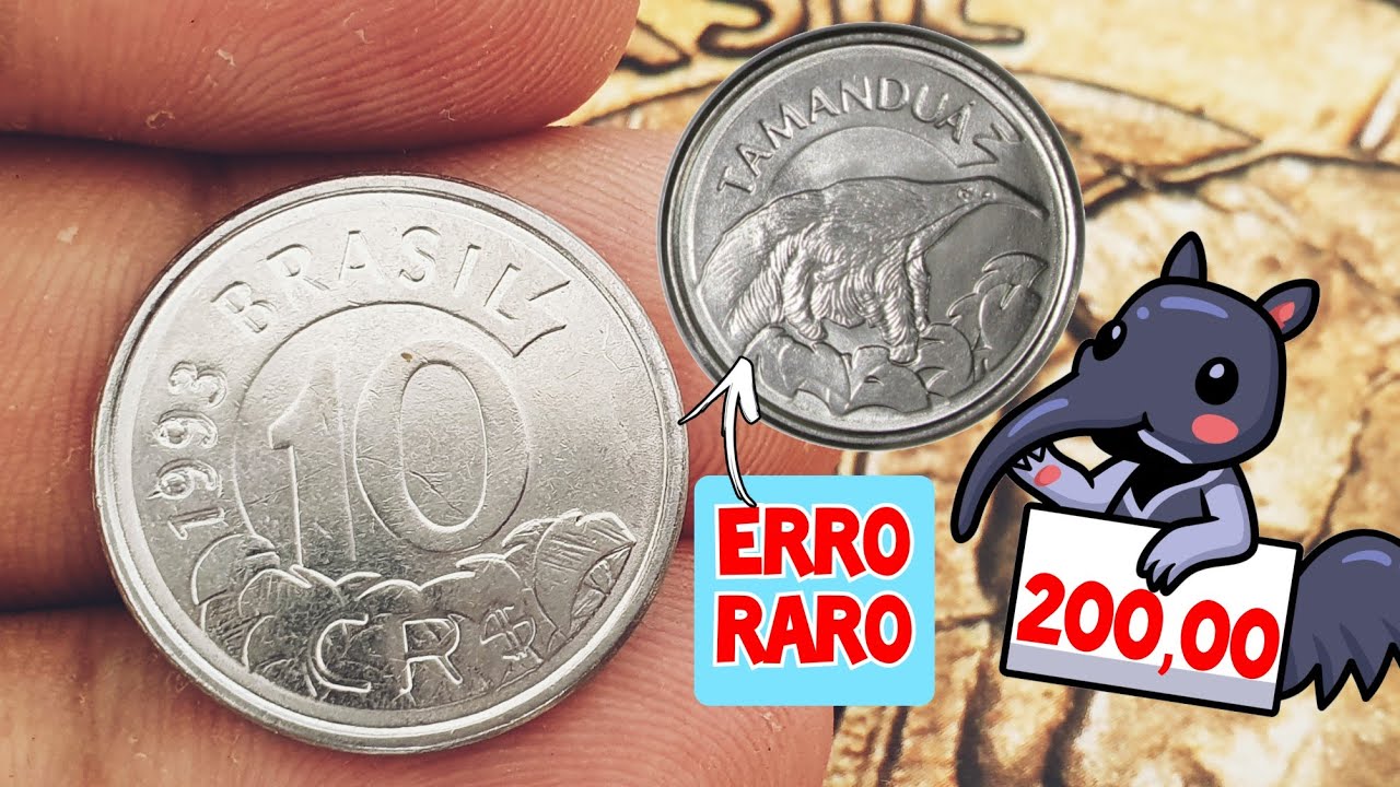Moeda 10 Cruzeiros Reais 1993 TAMANDU Tem ERROS Que Vende F cil moeda-10-cruzeiros-reais-1993-tamandu-tem-erros-que-vende-f-cil