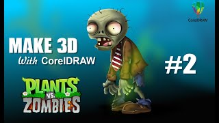 Plant vs Zombie Part 2 -  How to make 3D picture of zombie in game Plant vs Zombie using CorelDraw screenshot 4