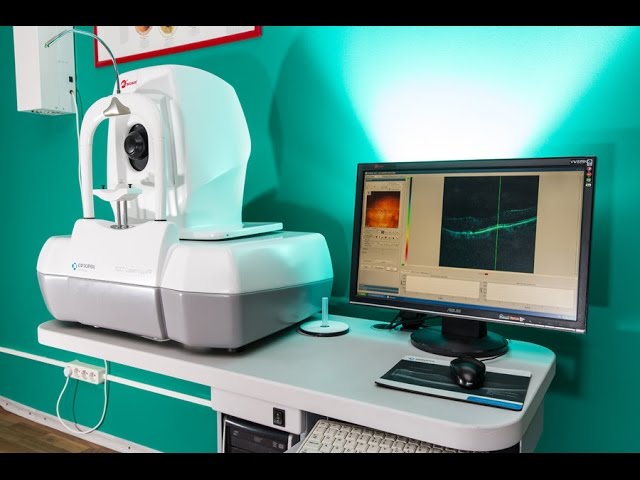 Диагностика правого глаза при помощи томографии