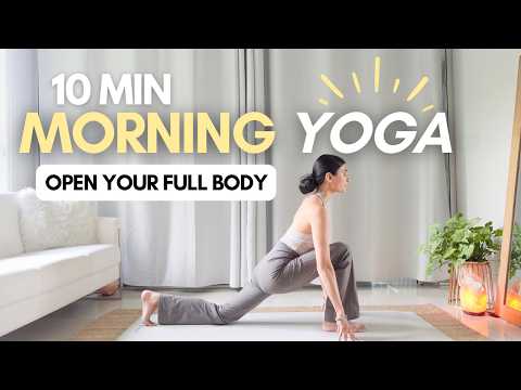 10 MIN MORNING YOGA | Wake Up & Energize Full Body Stretch - All Levels (Yoga With Nancy)