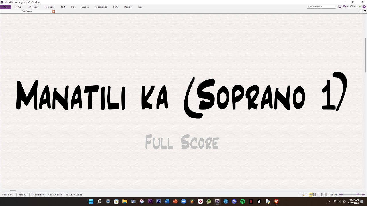 Soprano 1 Study Guide   Manatili Ka by Jerald Jimenez and Arvin Gatoteo