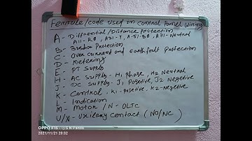 Ferrule code used in control and Relay panel wiring of Electrical substations.