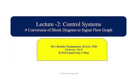 Lecture # 2 Control Systems : Conversion of Block Diagram to Signal Flow Graph