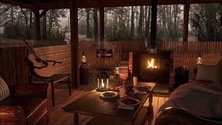 Calm Rain and Fireplace Sounds | Relaxing Nature | Rain Sound for Sleep | Relax Video in Nature