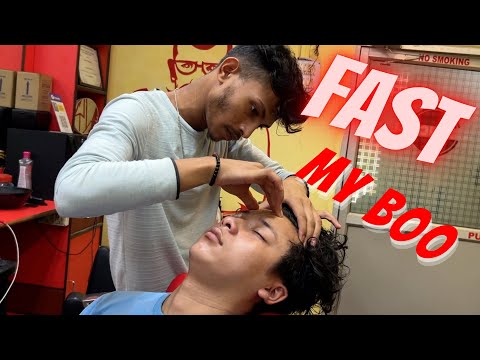 Fast & Sleepy Head massage by our new energetic Indian Barber - Painkiller Therapy